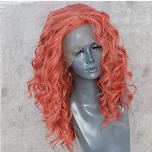 Red Curly Short Bob Lace Front Wig